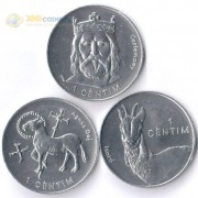 Андорра 2002 1 сентим набор 3 монеты