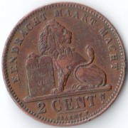 Бельгия 1911 2 сантима BELGEN