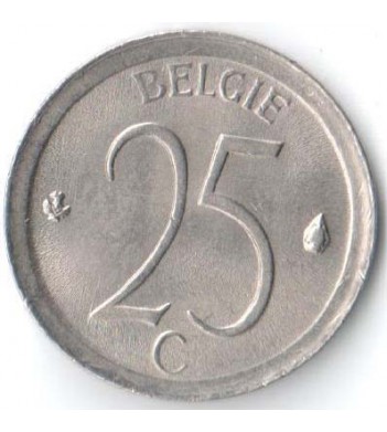 Бельгия 1974 25 сантимов BELGIE