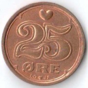 Дания 1990-2008 25 эре
