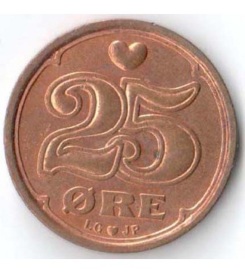 Дания 1990-2008 25 эре