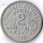 Франция 1943-1944 2 франка