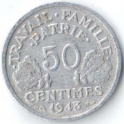 Франция 1943 50 сантимов