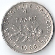 Франция 1968 1 франк