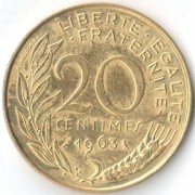 Франция 1963 20 сантимов