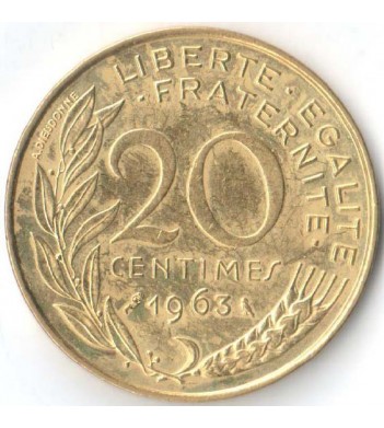 Франция 1963 20 сантимов