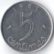 Франция 1961 5 сантимов