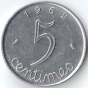Франция 1962 5 сантимов