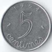 Франция 1961-1964 5 сантимов
