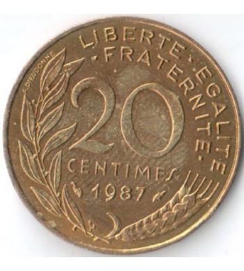 Франция 1987 20 сантимов