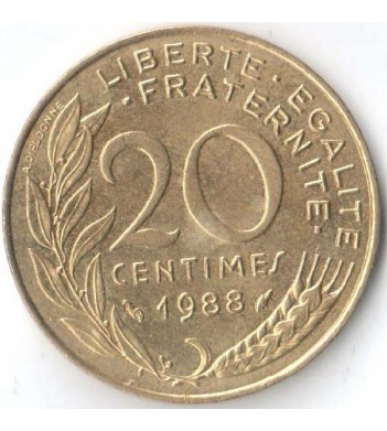 Франция 1988 20 сантимов