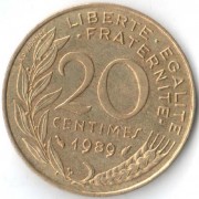Франция 1989 20 сантимов