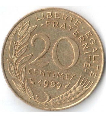 Франция 1989 20 сантимов