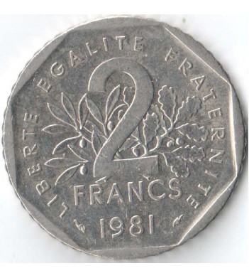 Франция 1981 2 франка сеятельница