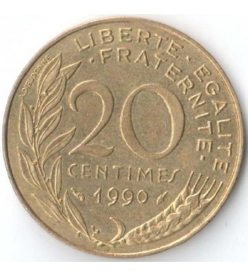 Франция 1990 20 сантимов