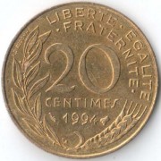 Франция 1994 20 сантимов