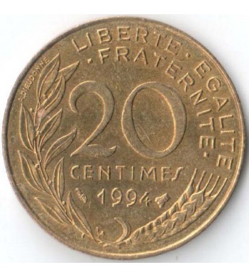 Франция 1994 20 сантимов