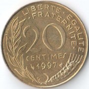 Франция 1997 20 сантимов