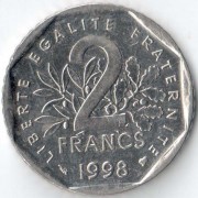 Франция 1998 2 франка