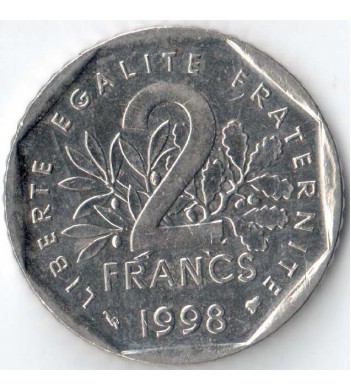 Франция 1998 2 франка сеятельница