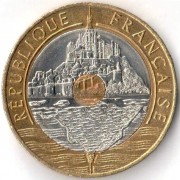Франция 1992-2001 20 франков Замок Мон-Сен-Мишель