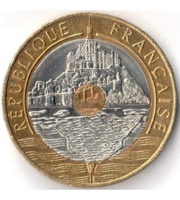 Франция 1992-2001 20 франков Замок Мон-Сен-Мишель