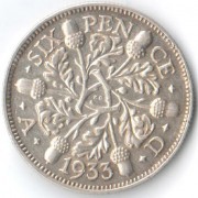 Великобритания 1933 6 пенсов