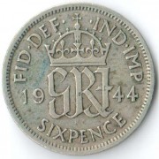 Великобритания 1944 6 пенсов