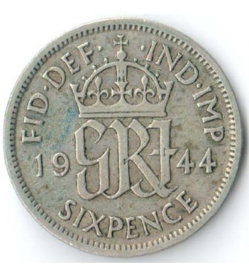 Великобритания 1944 6 пенсов