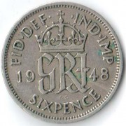 Великобритания 1948 6 пенсов
