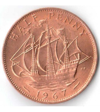 Великобритания 1967 1/2 пенни Золотая лань