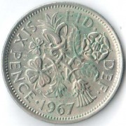 Великобритания 1967 6 пенсов