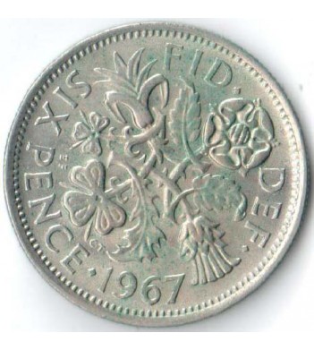 Великобритания 1967 6 пенсов