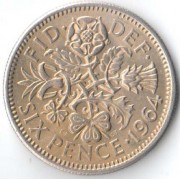 Великобритания 1964 6 пенсов