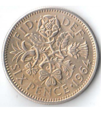 Великобритания 1964 6 пенсов