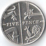 Великобритания 2013 5 пенсов