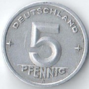 ГДР 1949 5 пфеннигов А