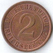 Германия 1925 2 пфеннига A