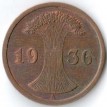 Германия 1936 2 пфеннига A