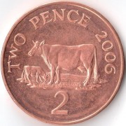 Гернси 2006 2 пенса Корова