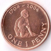 Гибралтар 2004 1 пенни 300 лет захвату