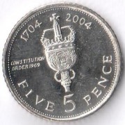 Гибралтар 2004 5 пенсов 300 лет захвату