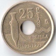 Испания 1997 25 песет Мелилья