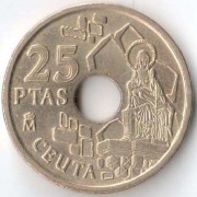 Испания 1998 25 песет Сеута Испания 1998 25 песет Сеута