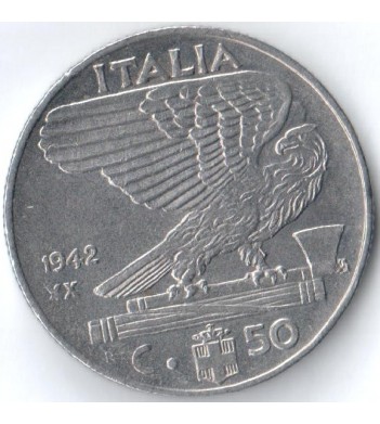 Италия 1942 50 чентизимо Виктор Эммануил III (магнитная)