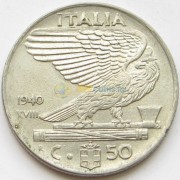 Италия 1940 50 чентизимо Виктор Эммануил III (магнитная)