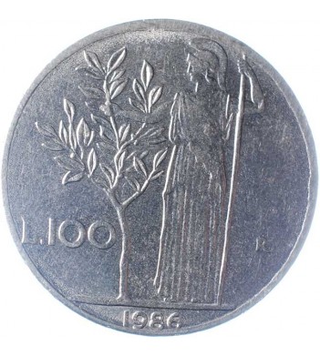 Италия 1986 100 лир Богиня мудрости Минерва