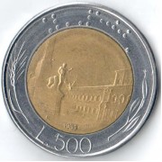 Италия 1983 500 лир