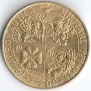 Италия 1993 200 лир 70 лет Военной авиации