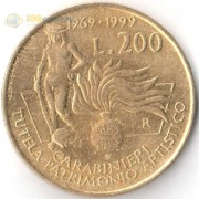 Италия 1999 200 лир Карабинеры